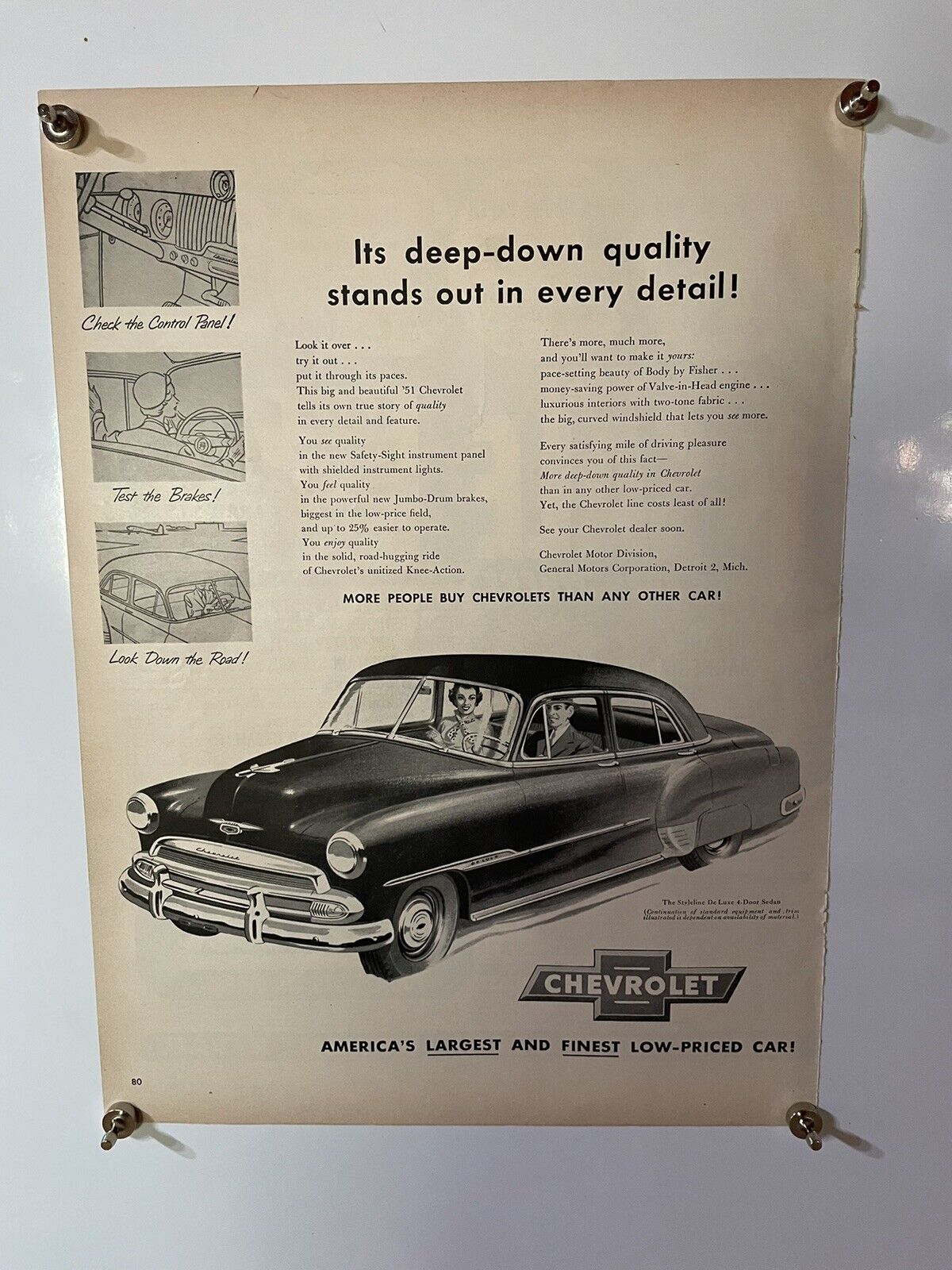 1951 chevrolet Advertisement Nice Condition
