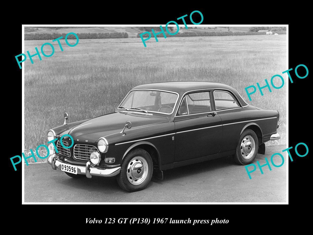 OLD LARGE HISTORIC PHOTO OF 1967 VOLVO 123 GT P130 LAUNCH PRESS PHOTO