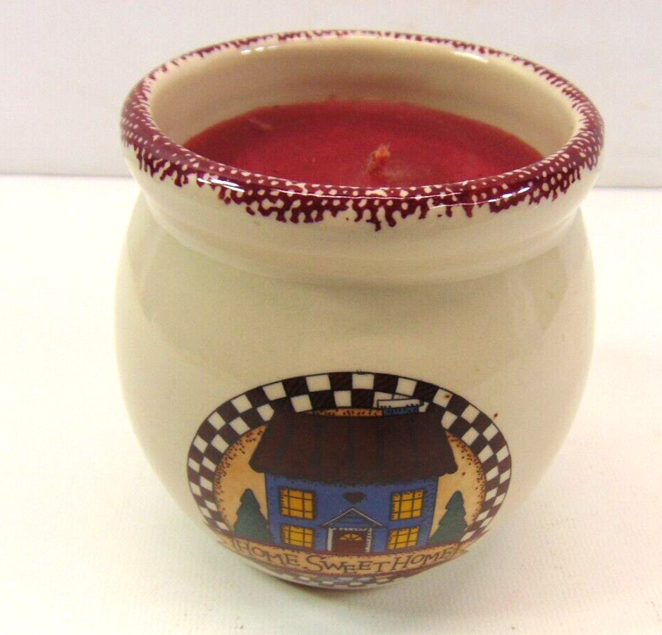 Vintage Home Interior Home Sweet Home Ceramic Candle Holder and 12 oz. Candle