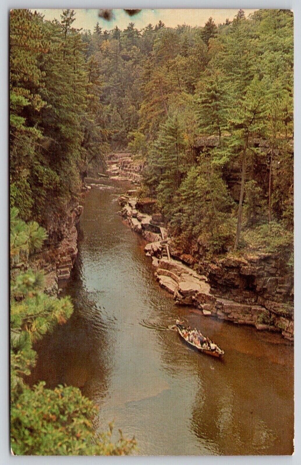 Ausable Chasm New York Boat Ride Rapids Forest River Rock Formation VNG Postcard