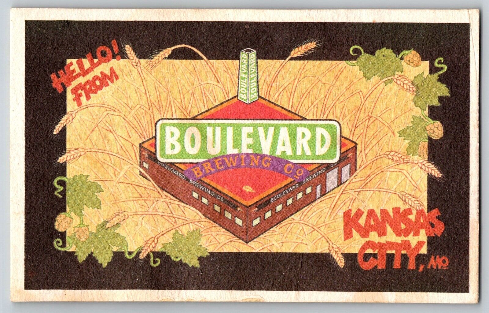 Postcard Boulevard Brewing Co - Kansas City Missouri - Brewery Advertising