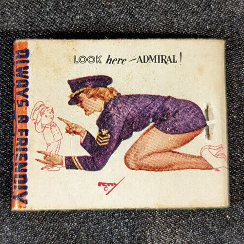 VINTAGE MATCHBOOK COVER - PINUP GIRL - LOOK HERE ADMIRAL - GROCERY - TENNESSEE