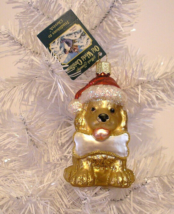 2004 OLD WORLD CHRISTMAS - JOLLY PUP - BLOWN GLASS DOG ORNAMENT NEW W/TAG