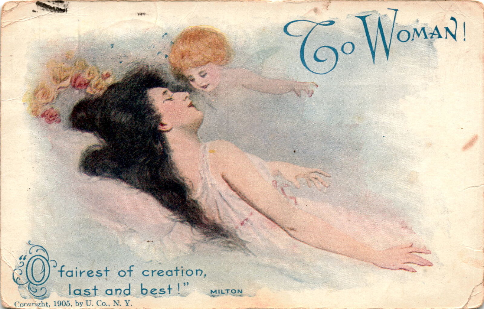 1905 Woman Mother Postcard Illustration