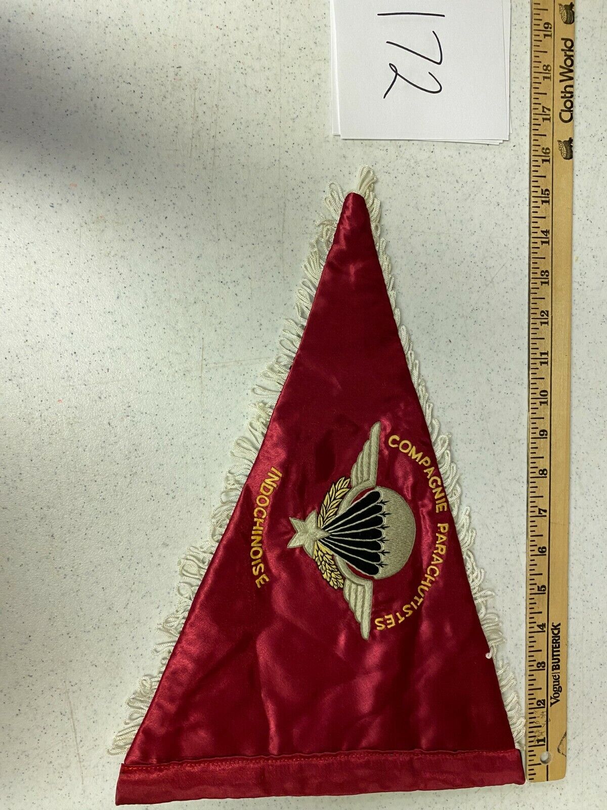 flag1595 Indochina French Compagnie Parachutiste Indochinoise CIP maroon IR44B