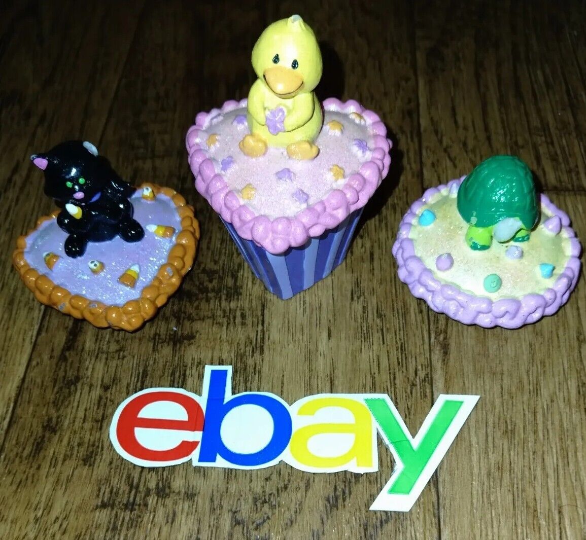 3 Pc Lot Claire\'s Cupcake Cutie #13 Yellow duck Cat Turtle heart shaped 2007