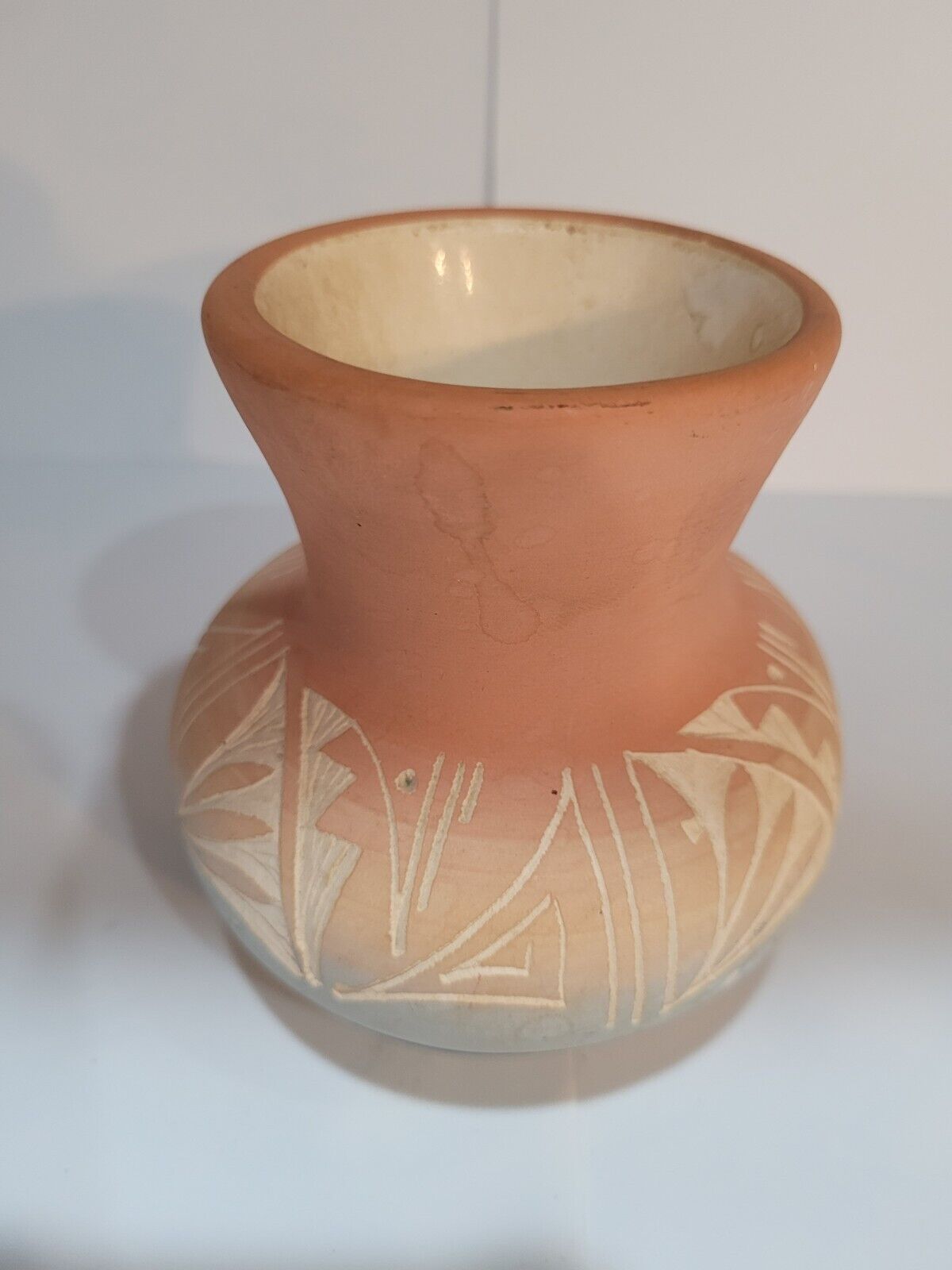 Vintage Mesa Verde Red Earth Pottery Navajo Vase Pot Signed Silas