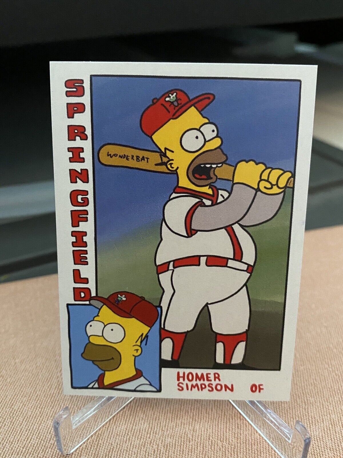 Homer Simpson THE SIMPSONS At The Bat ACEO Custom Baseball Card Springfield