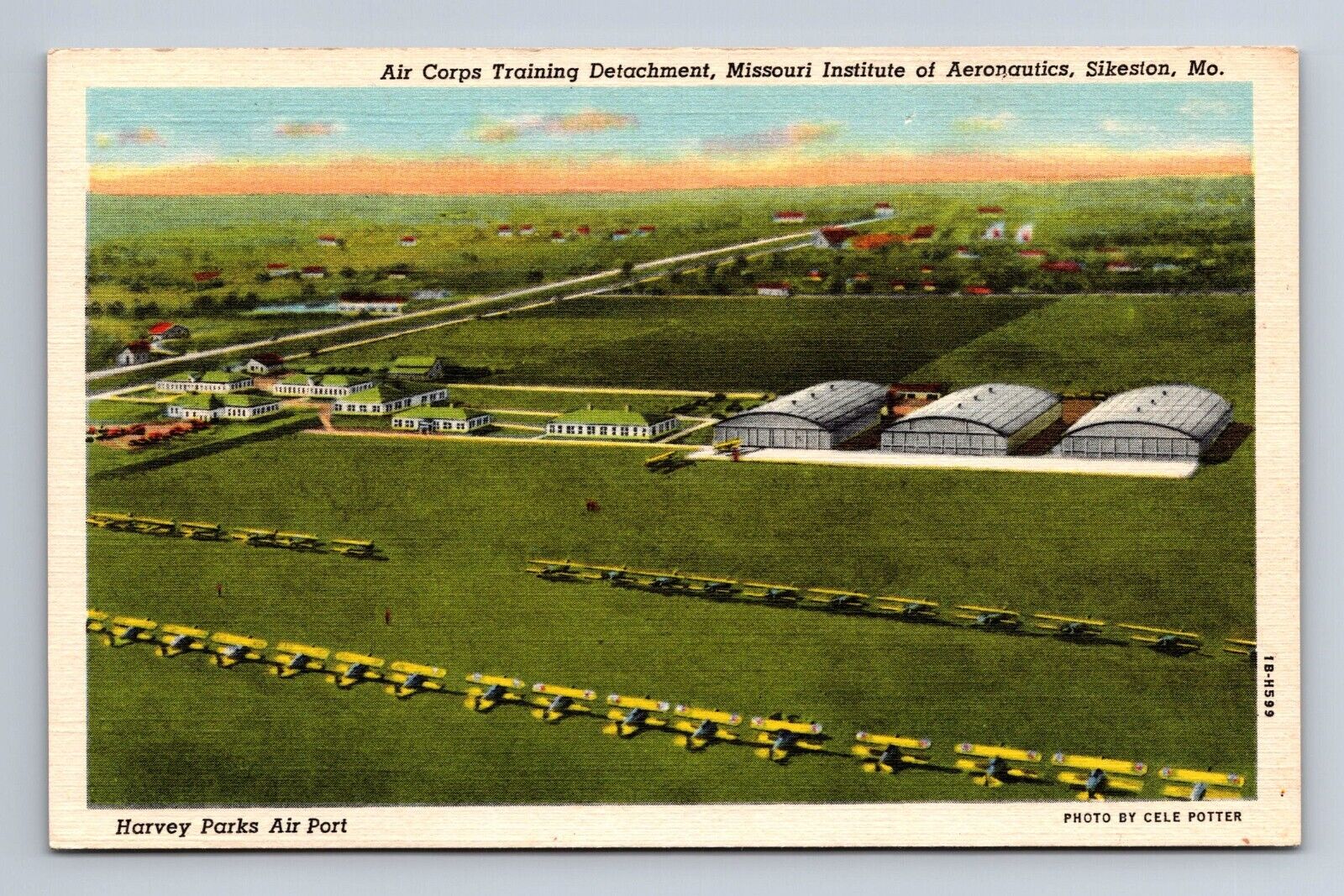 Postcard Air Corps Training Detachment Missouri Institute Aeronautics Sikeston