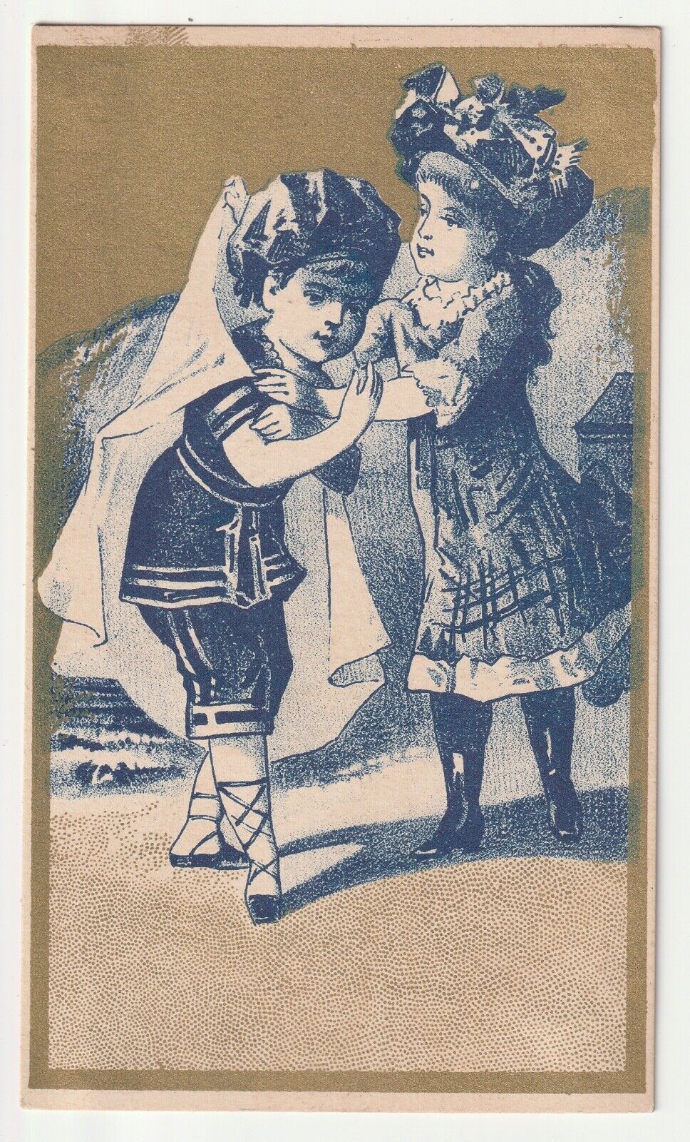 c1880s~Meriden Connecticut CT~Furniture Shop~FlirtyKids~Victorian Trade Card 