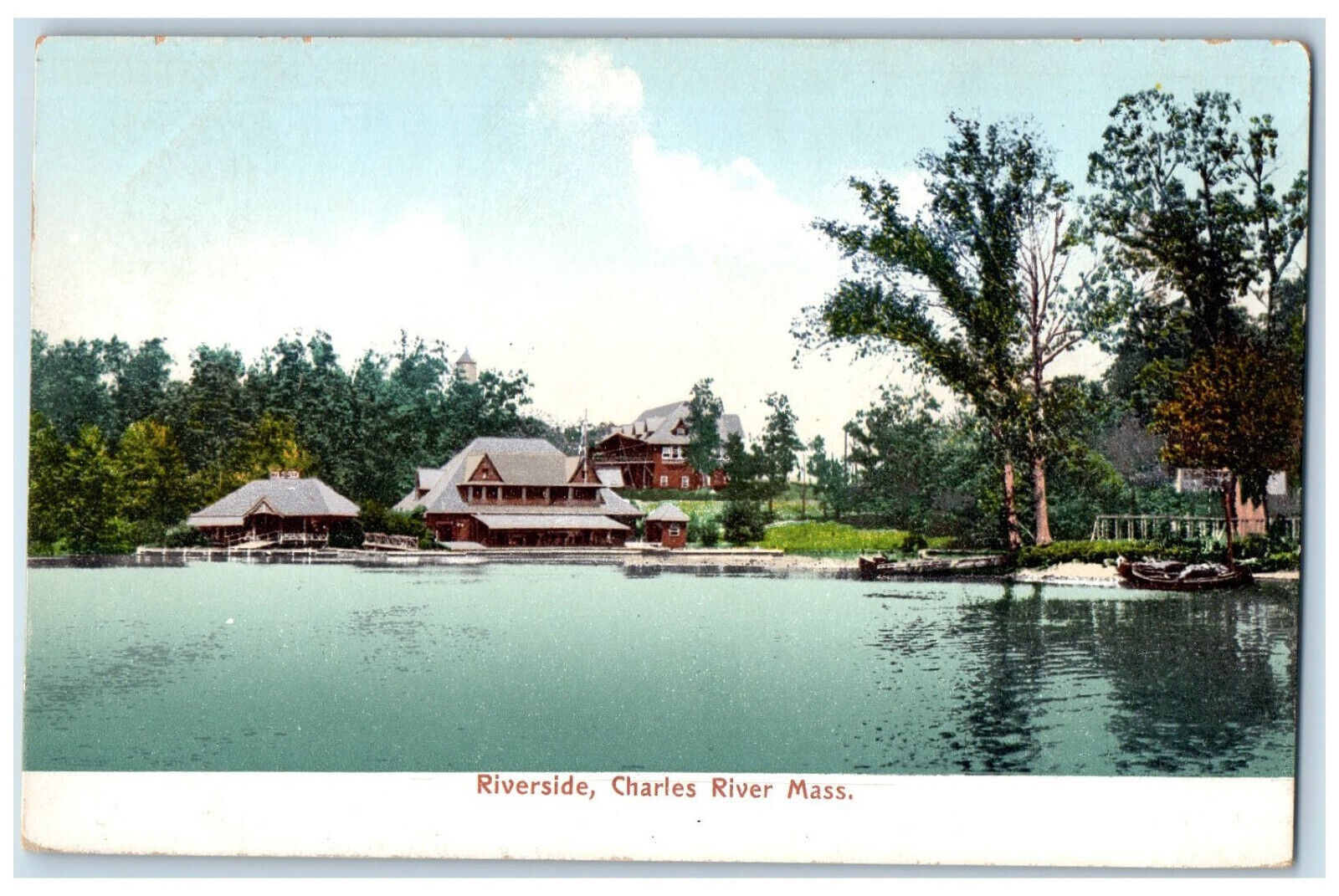 c1905 Riverside Charles River Massachusetts MA Antique Unposted Postcard