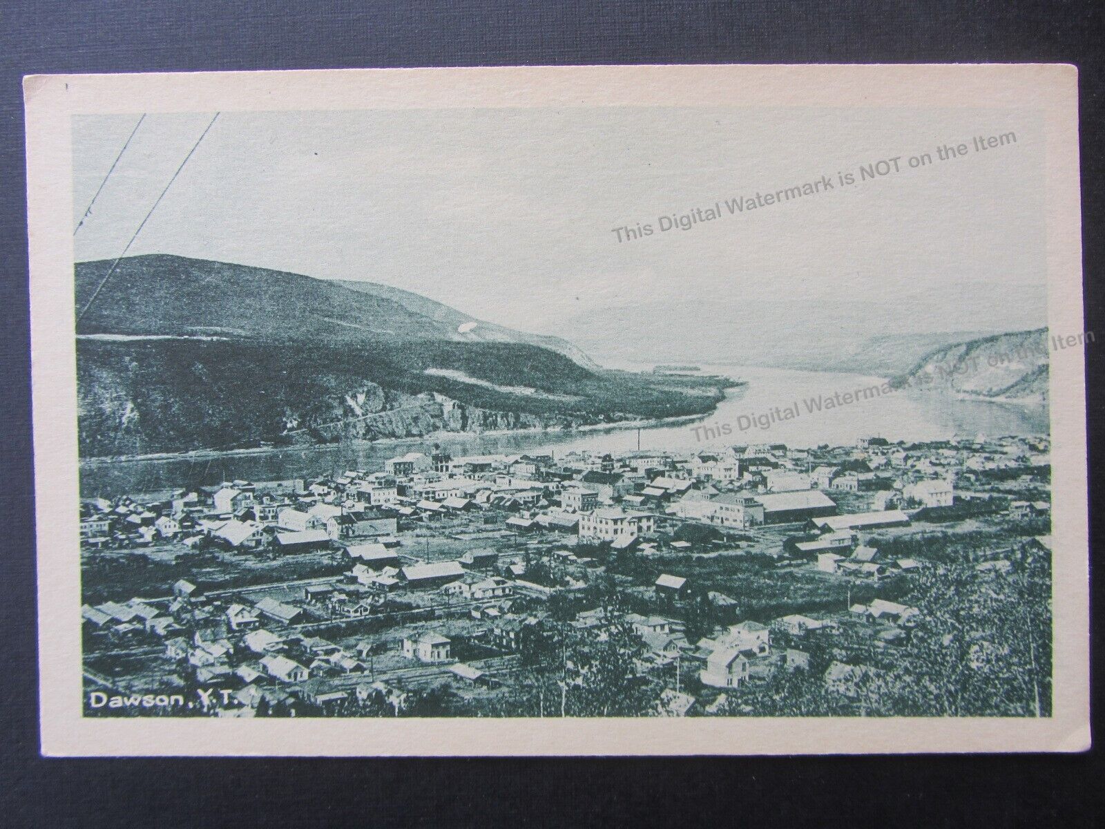 Postcard Early Birds Eye View DAWSON Yukon Territory Canada Cribbs