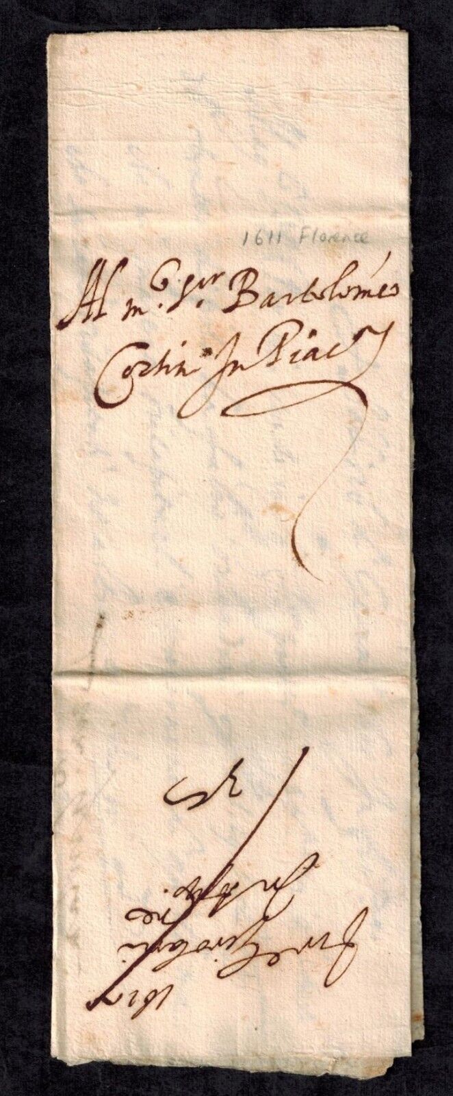 Stampless Merchant Cover 1611 from Florence to London