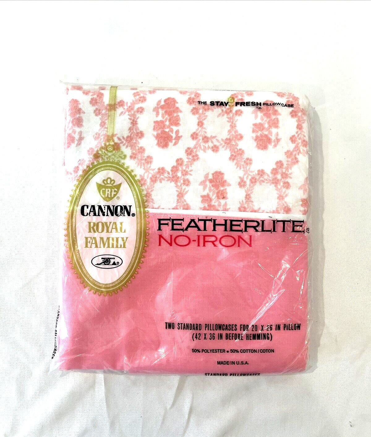 Vintage Cannon Royal Featherlite 2 Standard Pillowcases Versailles Floral NIP