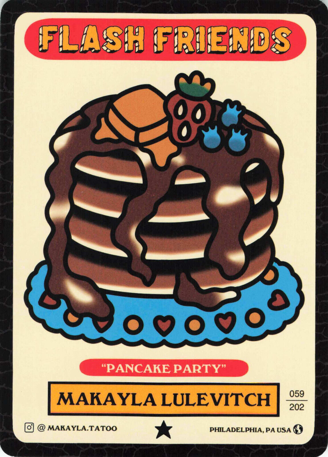 Makayla Lulevitch Pancake Party Tattoo Crocodile Jacksons Flash Friends Card PA