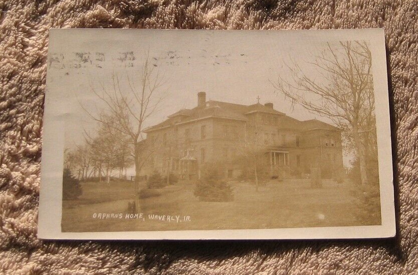 Waverly IA Iowa RPPC Orphans Home 1910 Real Photo Postcard
