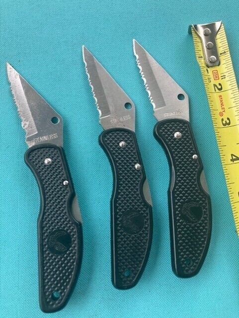 Lot of 3 Stainless Folding Knives Great Condition