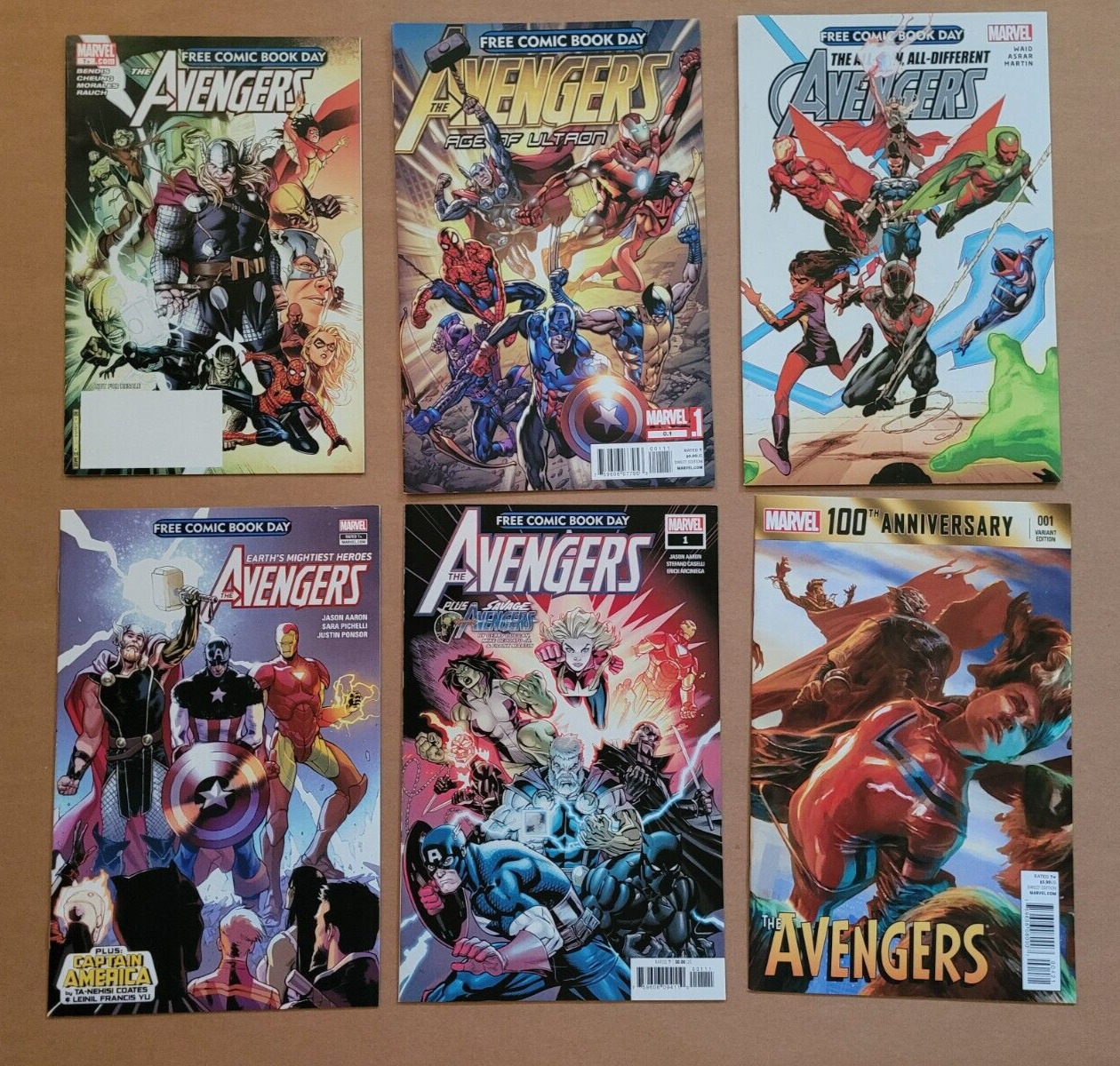 Free Comic Book Day Avengers 2009 2012 2015 2018 2019 100th Marvel Lot of 6