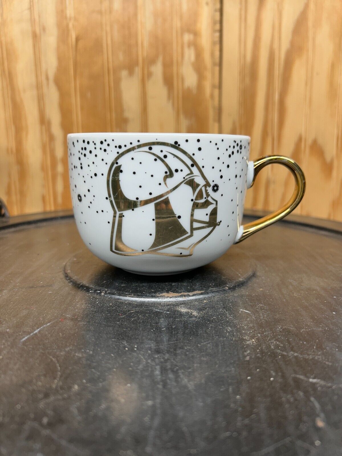 Pinache Star Wars Darth Vader Coffee Tea Cocoa Mug Gold Trim Lucas Film Ltd