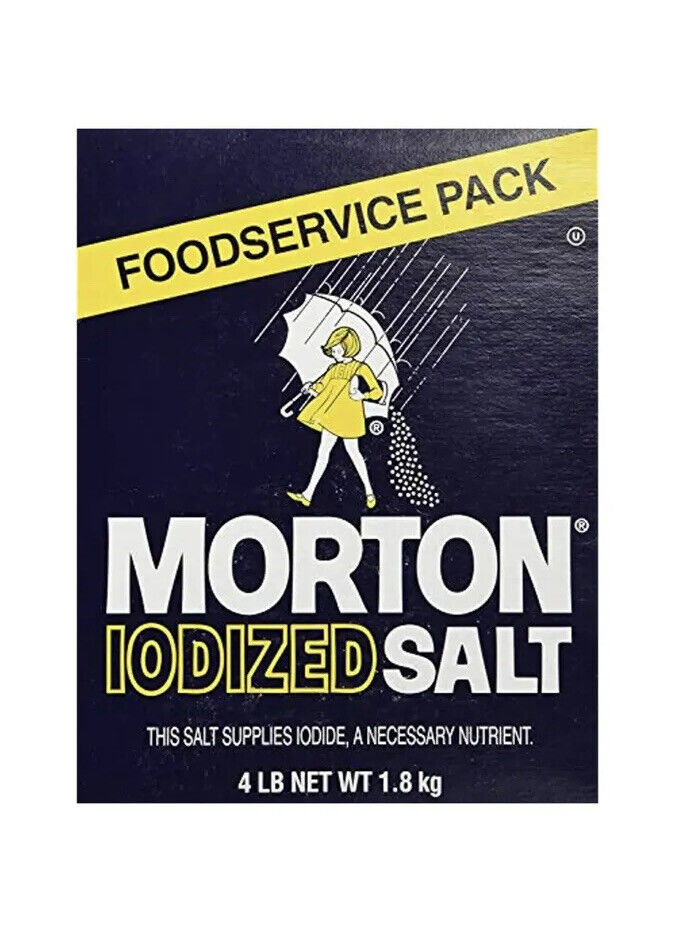 2 Morton Iodized Table Salt - 4lb. Box ( 2  BOXES ) BestSeller Qship