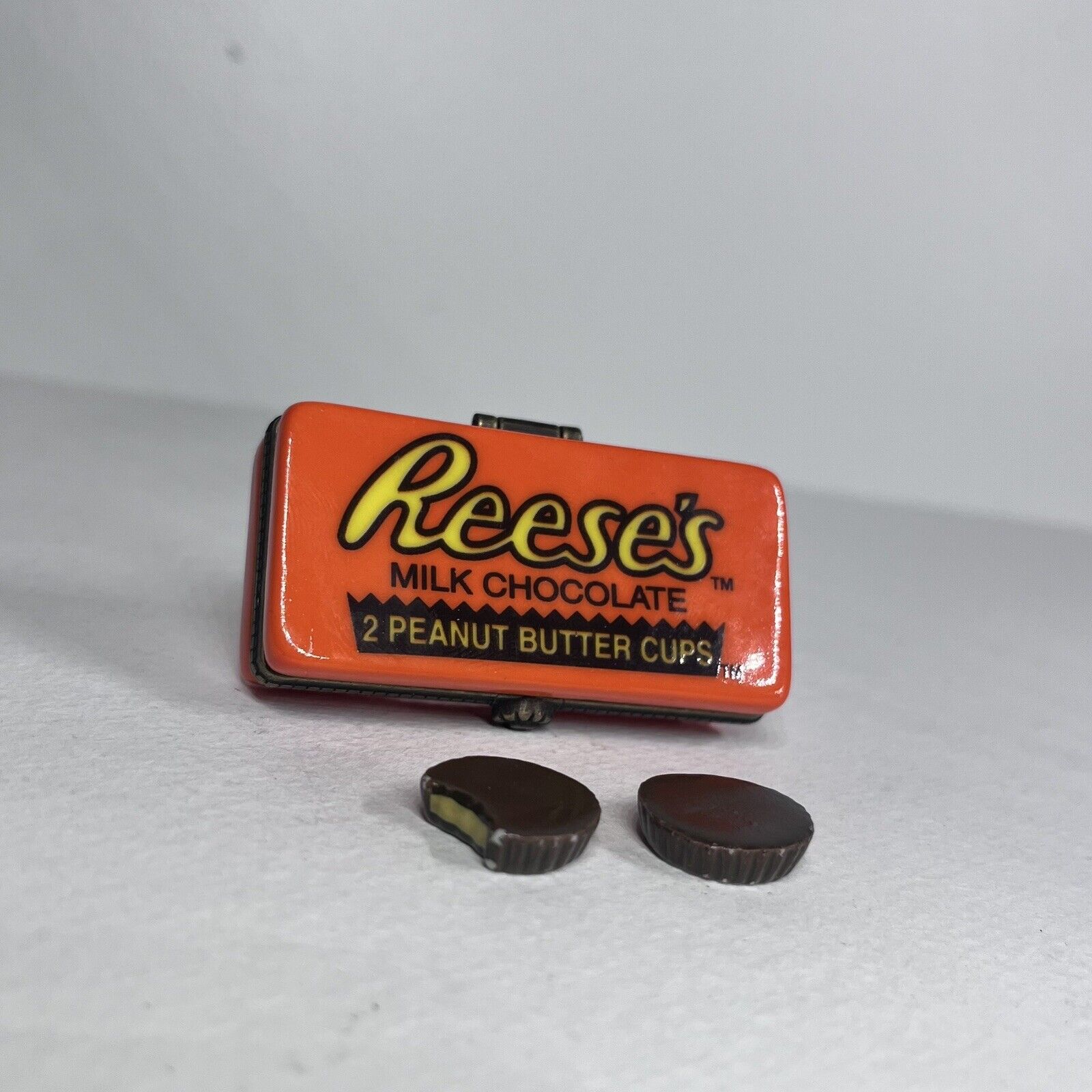 PHB Porcelain Hinged Trinket Box Reese’s Peanut Butter Cups Candy