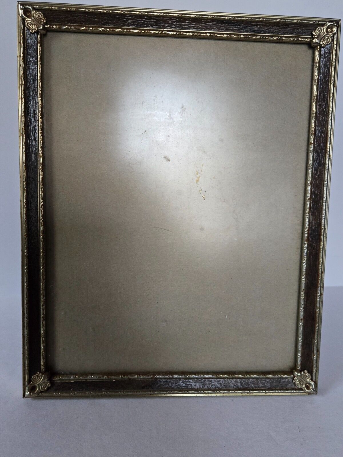 Vintage Ornate Faux MOP Detail Gold Metal Picture Frame 8X10 W/Glass
