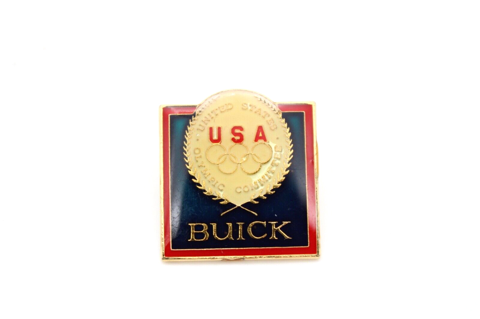 Vintage Buick 1984 LA Olympic Summer Games Lapel Pin VTG Team USA Retro Rings
