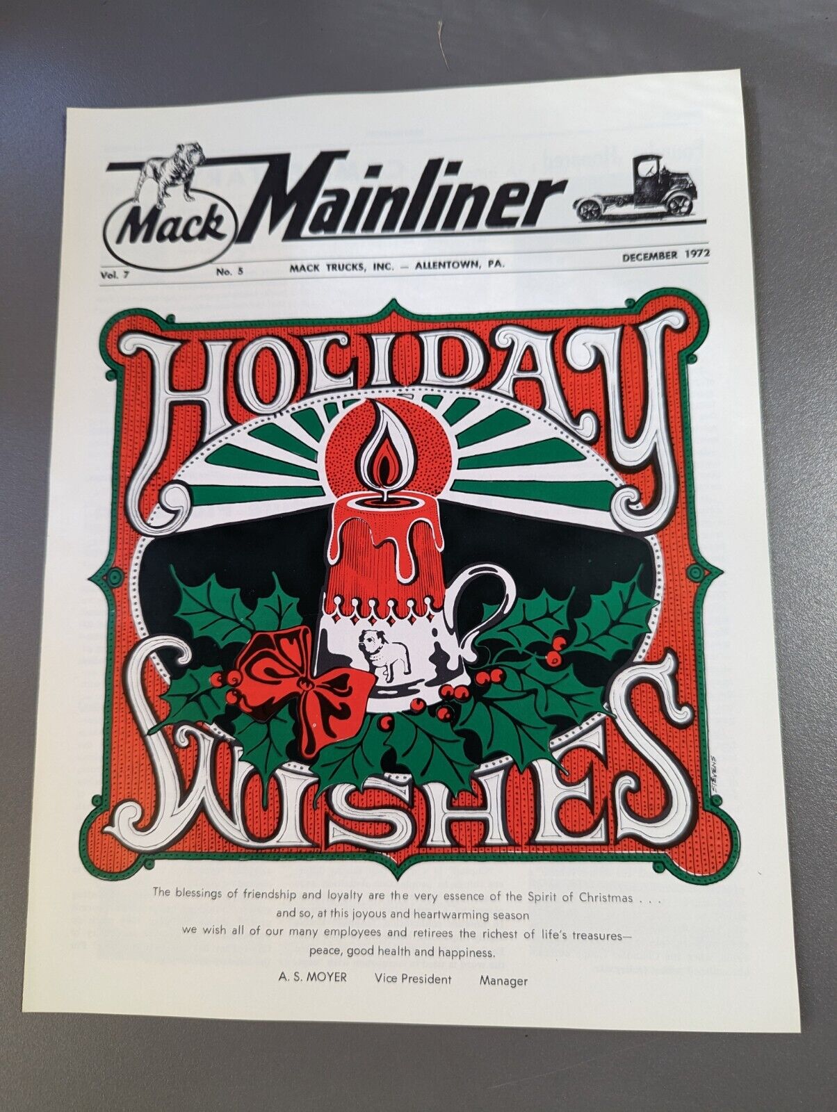MACK Mainliners Holiday Wishes December 1972