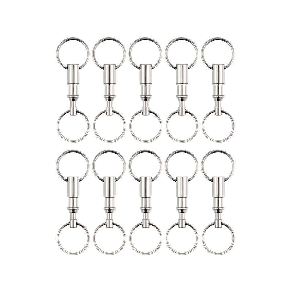 10/20 Pack Detachable Pull Apart Quick Release Keychain Key Rings Key Chain