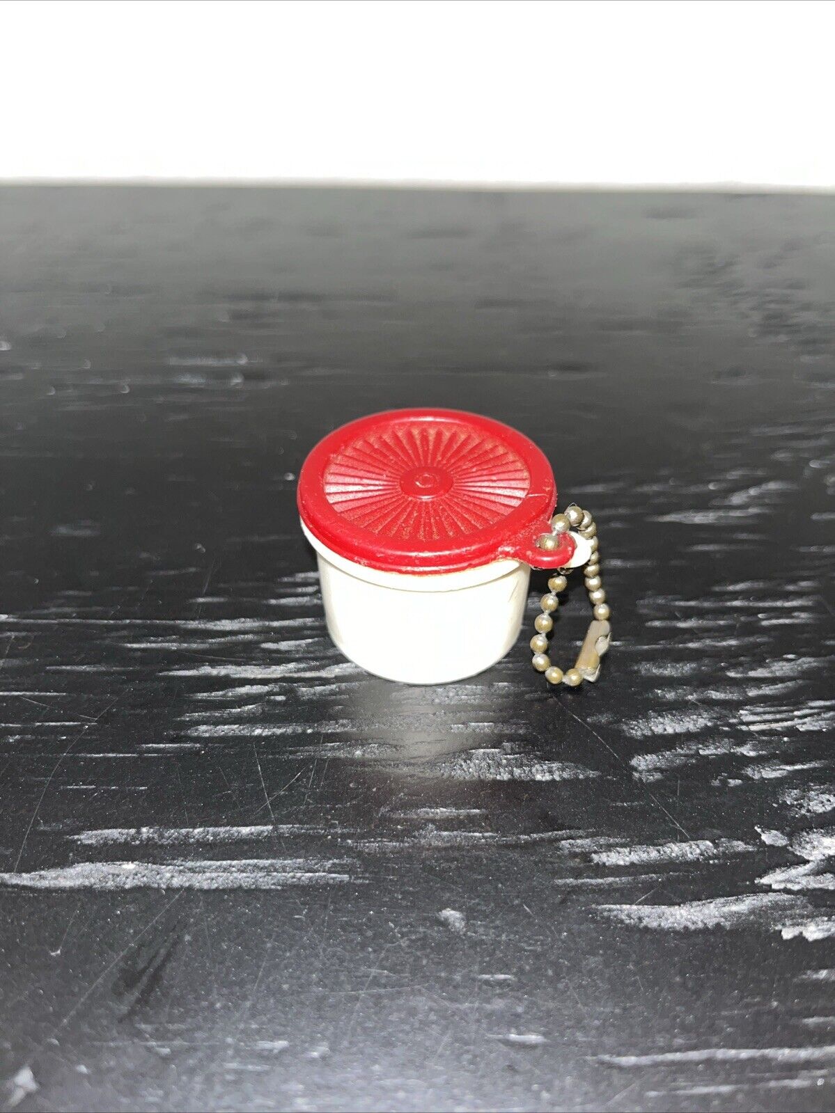 Tupperware keychain Mini servelier Canister RARE Red Lid tinietreasure