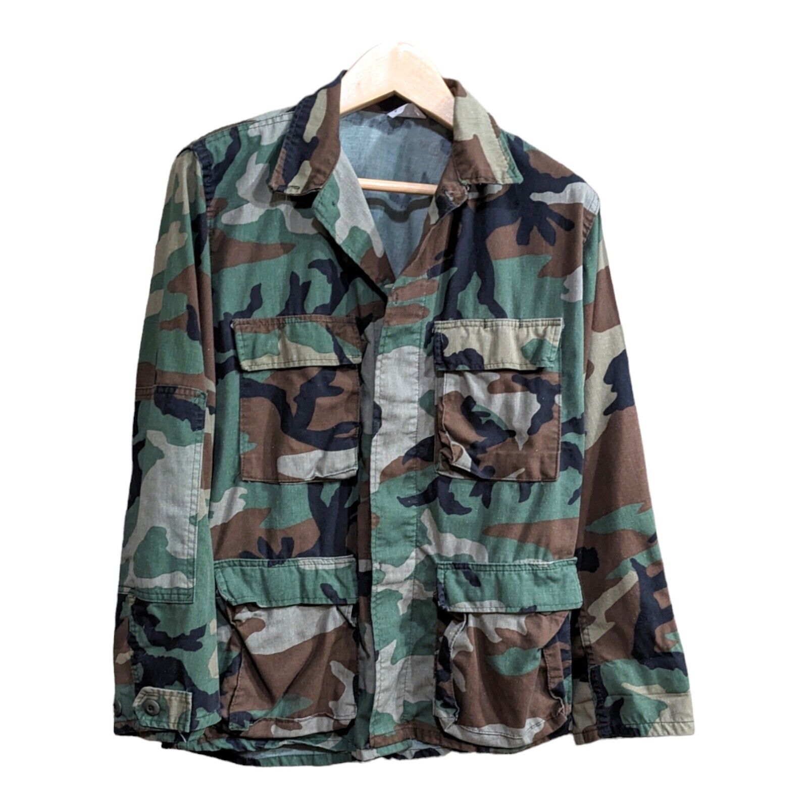 Vintage USGI Military Jacket Woodland M81 Camo BDU Shirt NATO Size Small