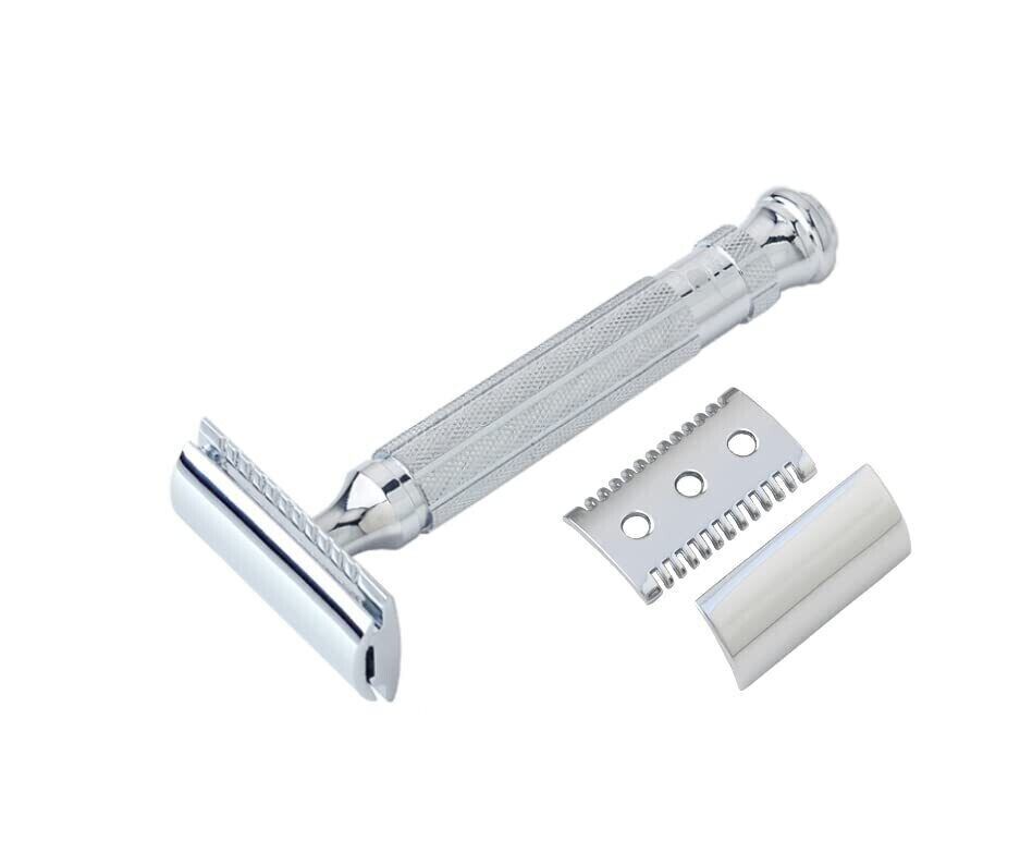 Pearl Shaving Double Edge Safety Razor L-55 (Close comb+Open Comb,Chrome)