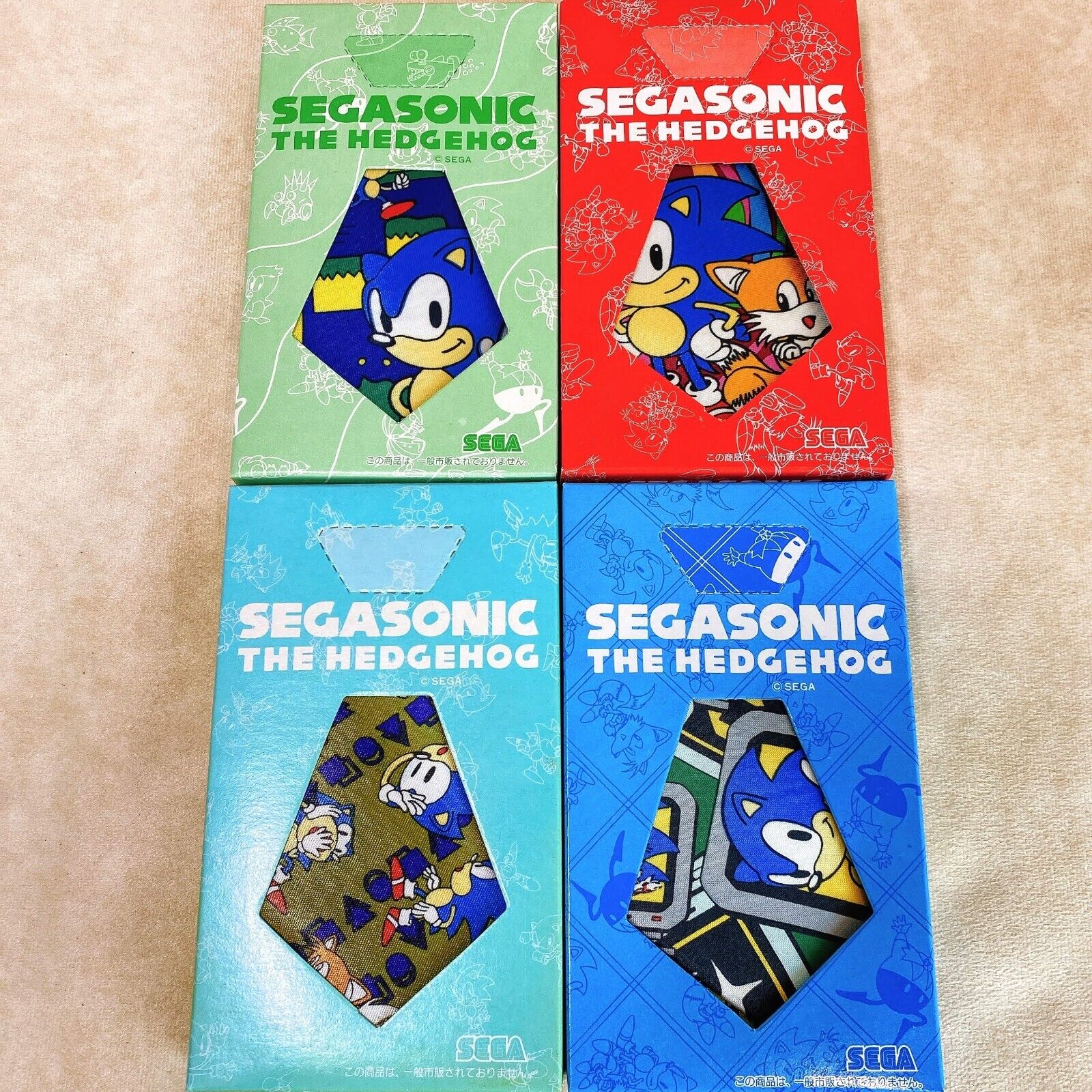 Unused 4 set 1994 SEGA Sonic the Hedgehog Neck tie Vintage limited japan Rare