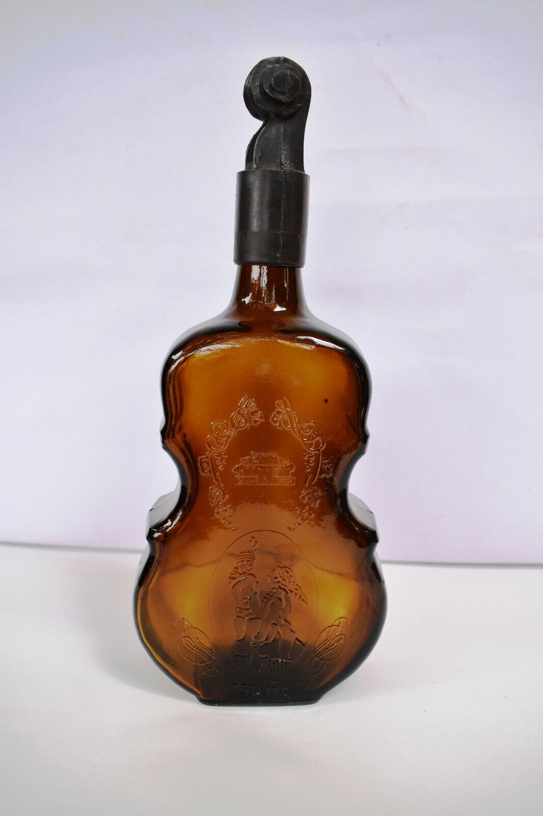 Vintage Violin Bottle Glass Amber Madame Rosa Goa 1933 Liquor Whisky Avon Bottl\