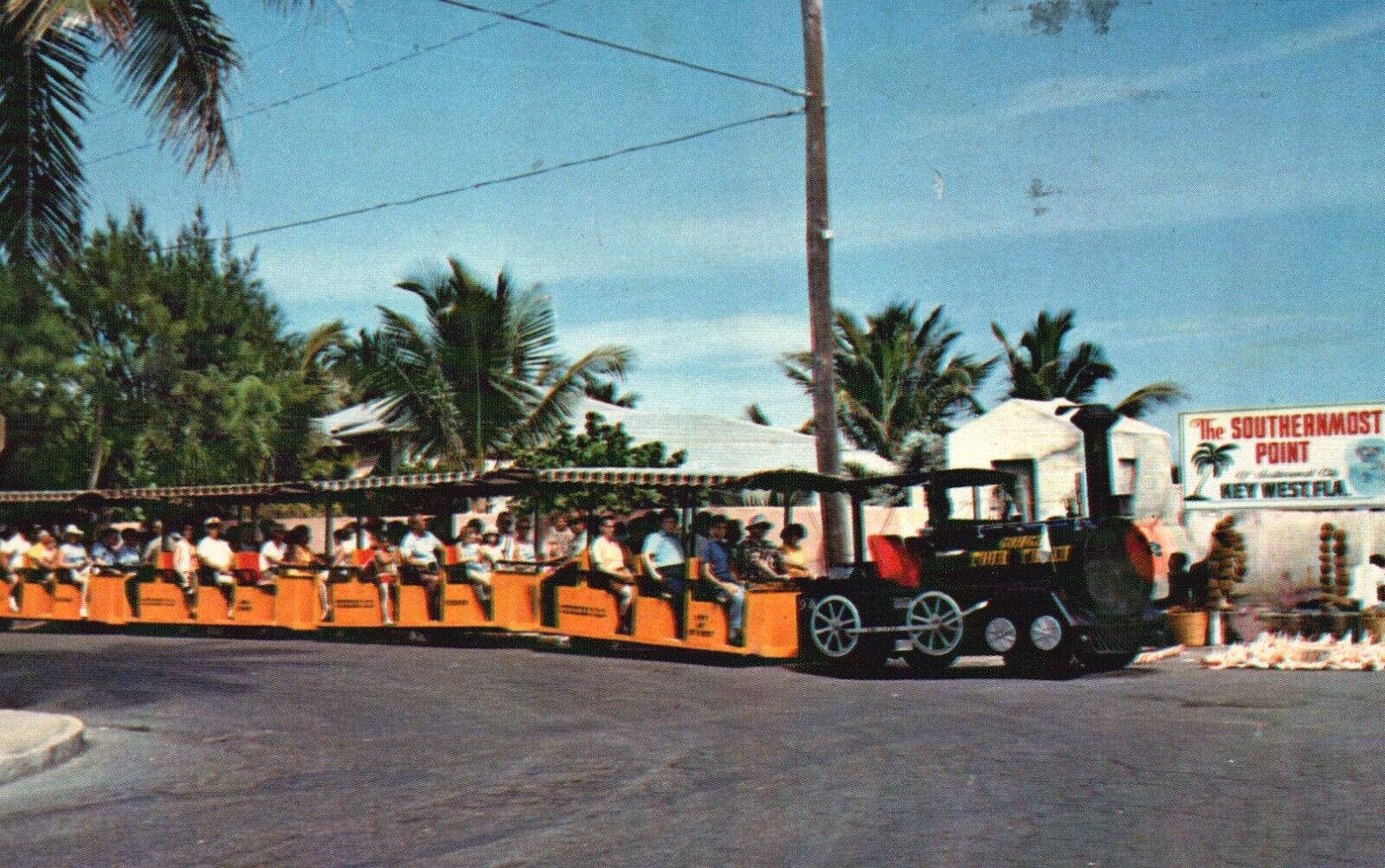 Postcard FL Key West Conch Tour Train Southernmost Point Vintage PC J2733