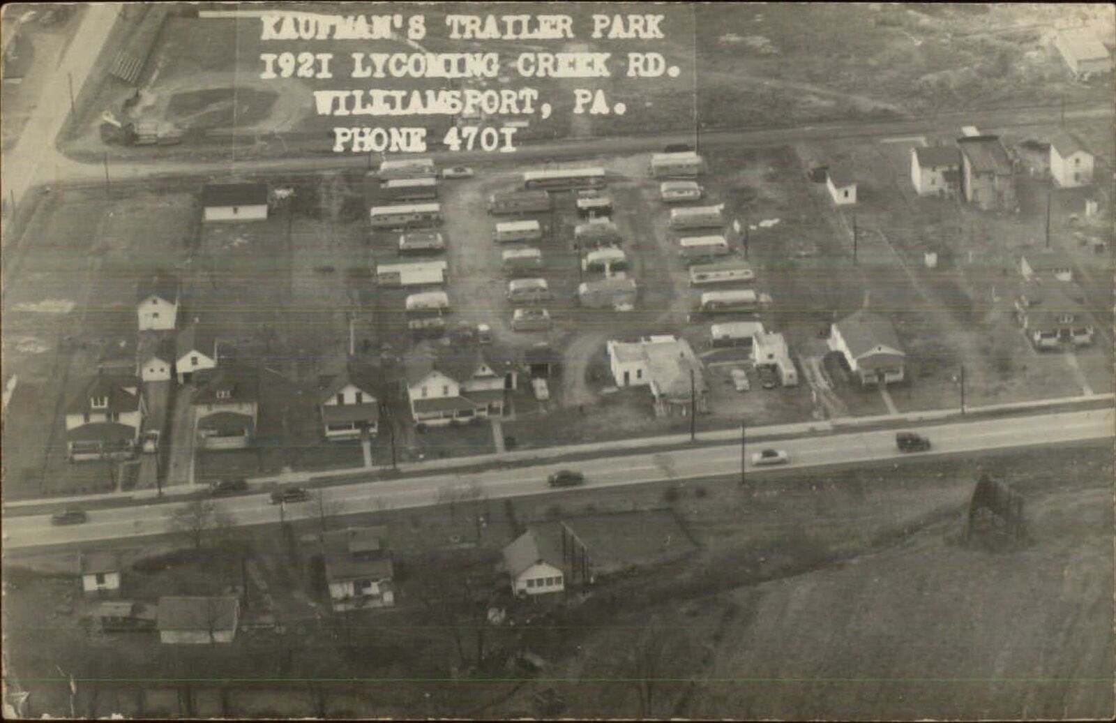 Williamsport PA Kaufman's Trailer Park c1950s Real Photo Postcard