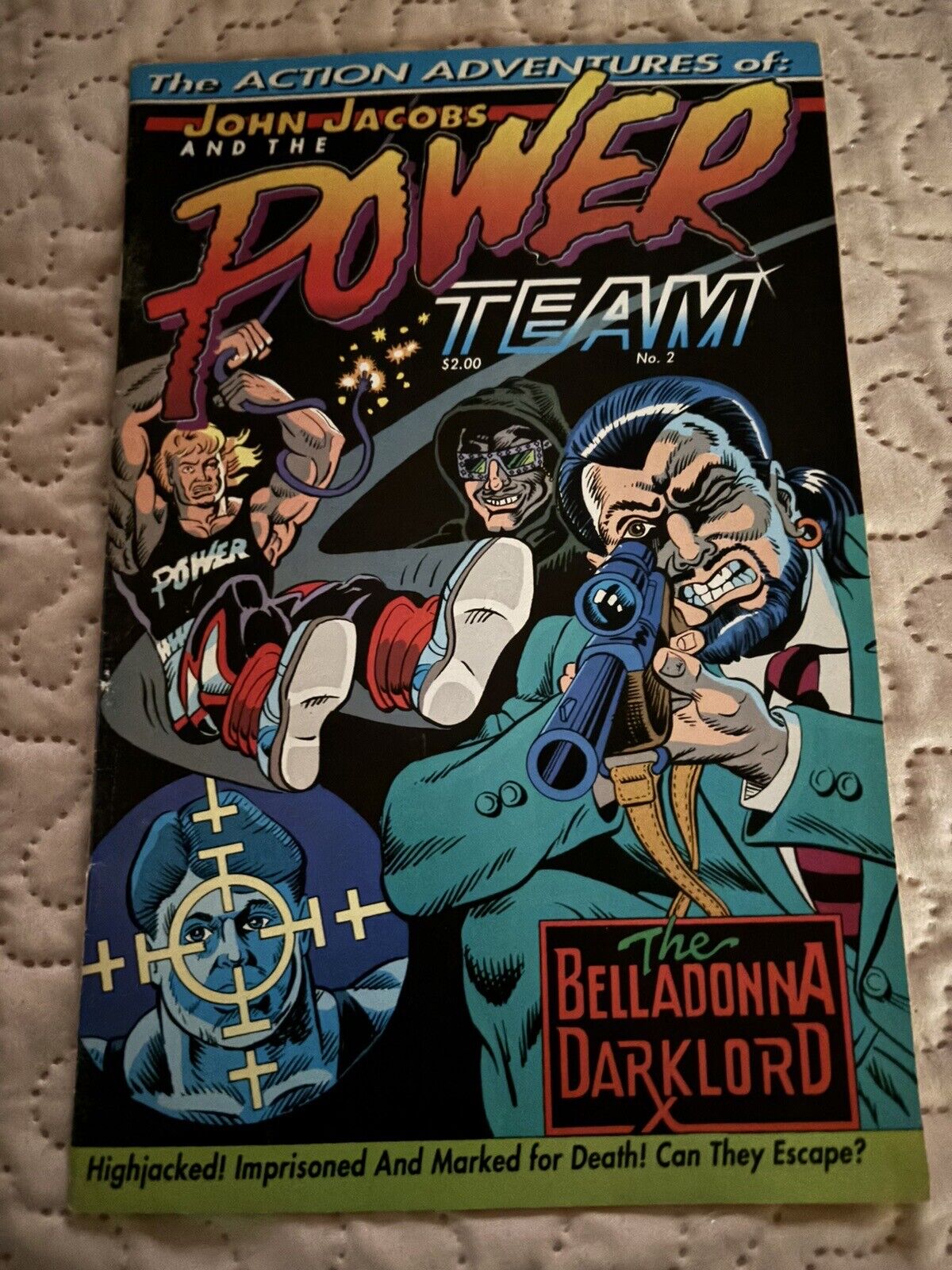 Three John Jacobs Power Team One Signed 1992 Ultra Rare Evangelical Promo Comic