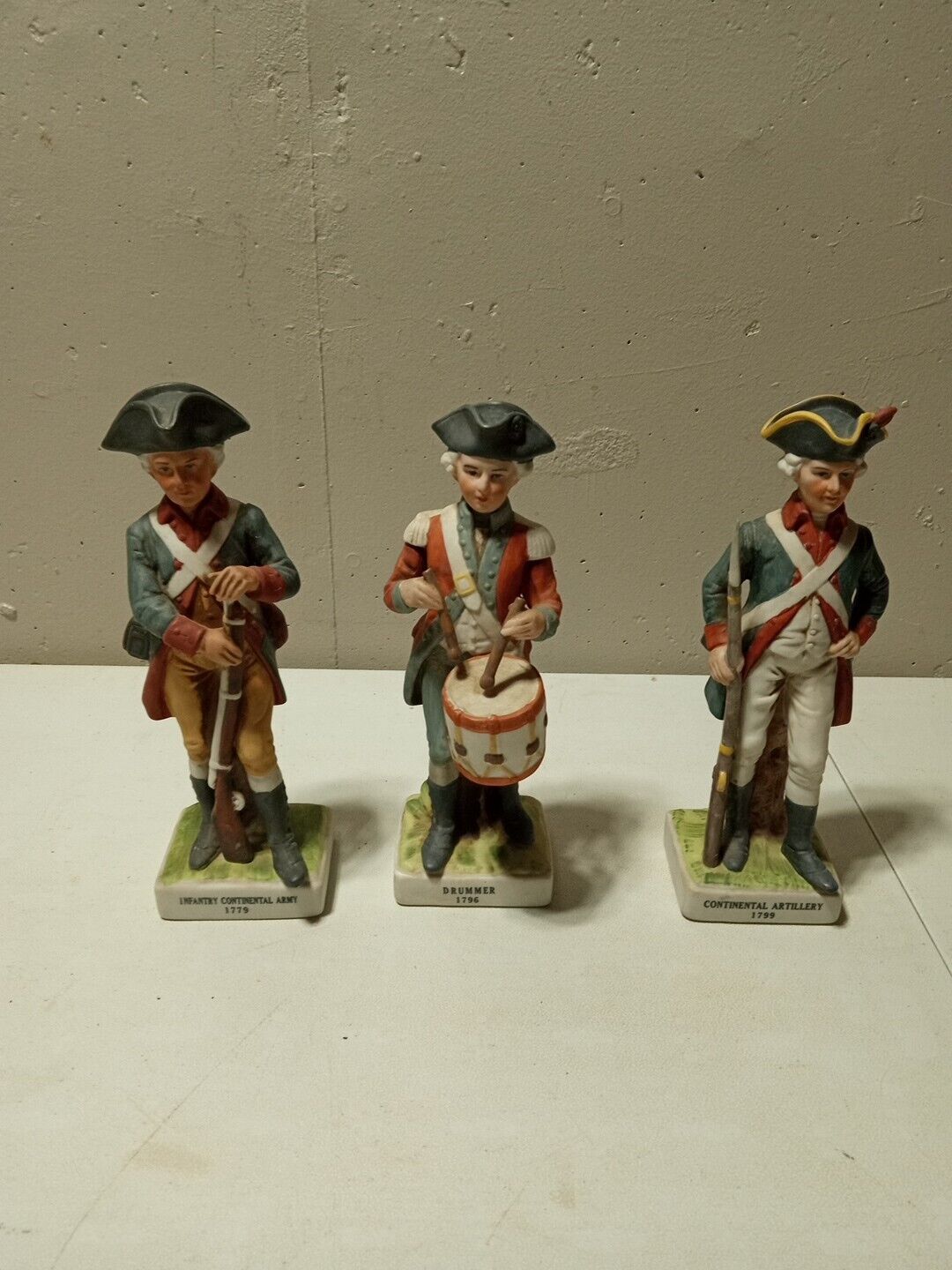 Lot of 3 VINTAGE Lefton China Military Soldiers Figurines 8 1/4\