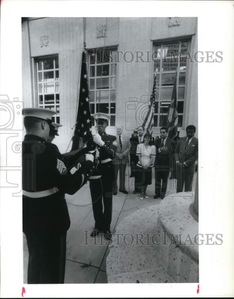 1989 Press Photo Prisoner of War Recognition Day Ceremony at Houston City Hall