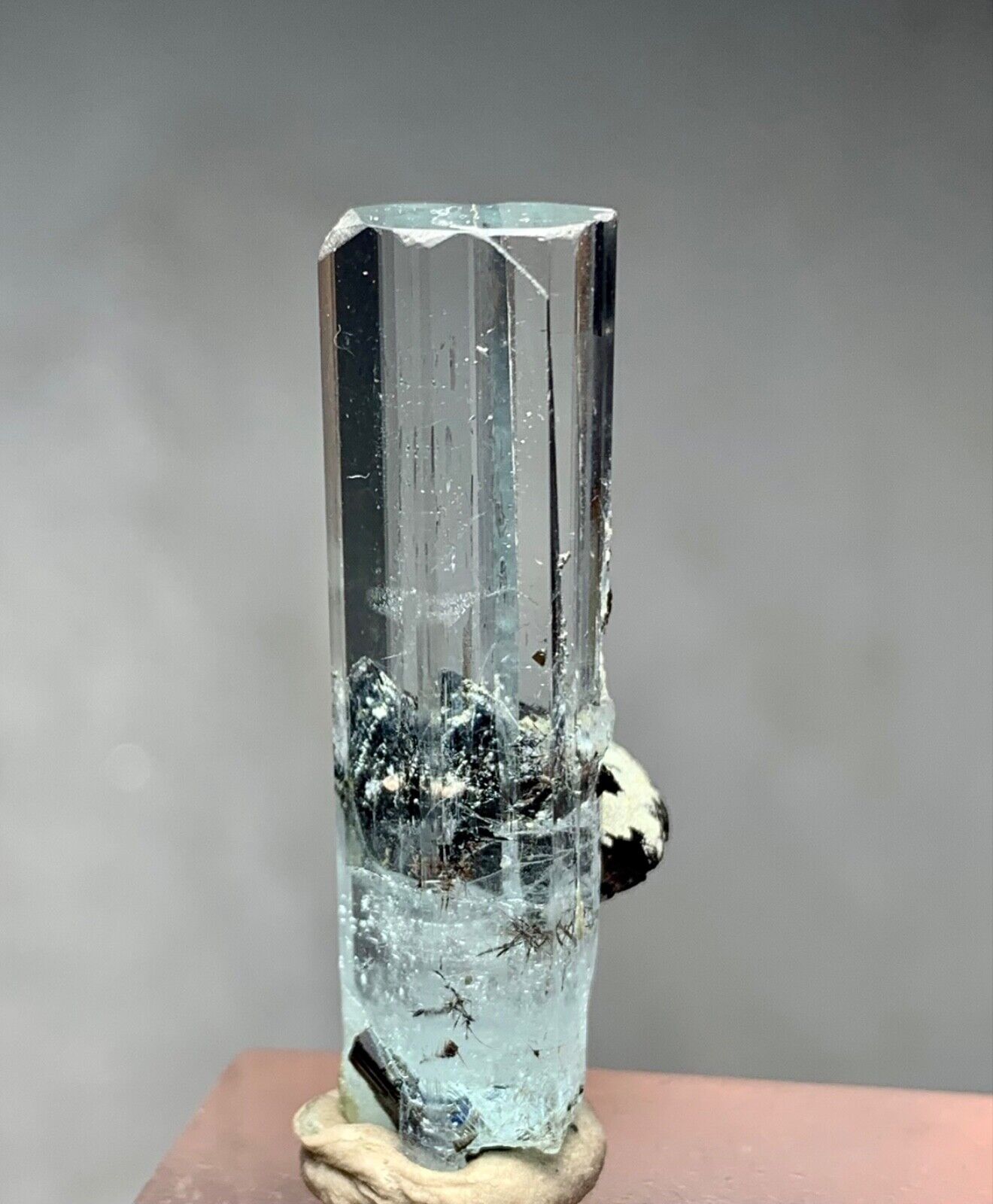 20 Carats Aquamarine Crystal with Black Tourmaline From Skardu Pakistan