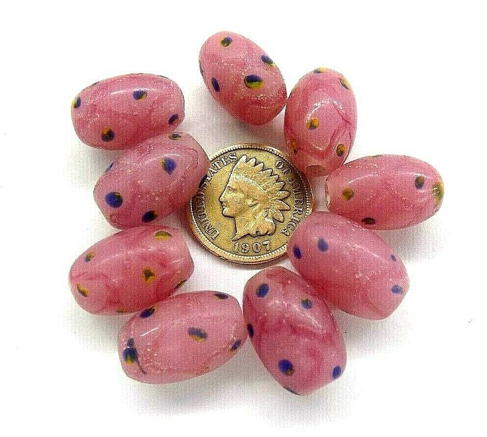 African 12 Pc Pink Pineapple  Trade Beads.  Rendezvous ttt TT2980  LAMP