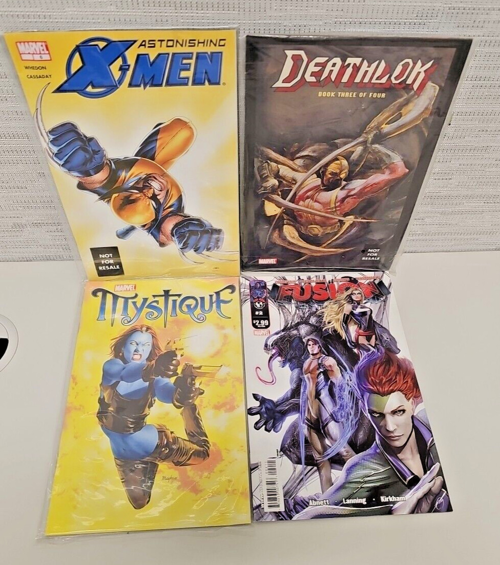 Lot 4-Marvel X-Men, Mystique, Fusion, DeathLok Not For Resale Very Rare Editions