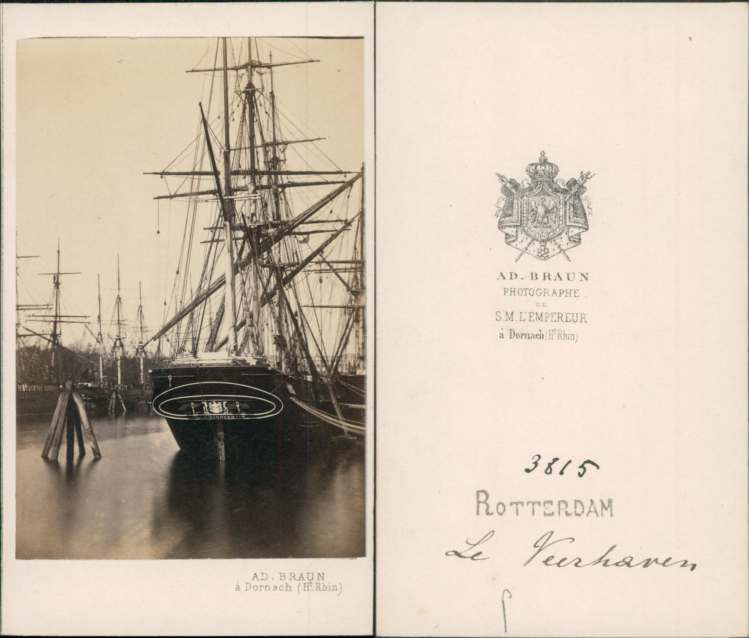 A.D.Braun, Netherlands, Rotterdam, The Vanderreim Vintage CDV Albumen Business Card