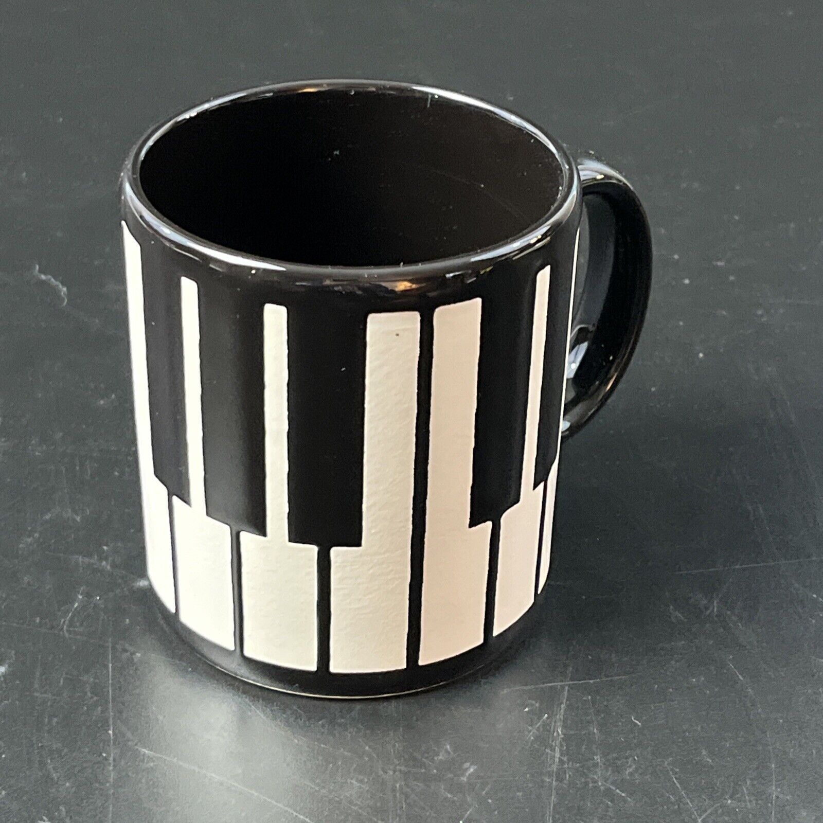 Vtg Waechtersbach Piano Keys Coffee Mug Cup West Germany Black White Keyboard