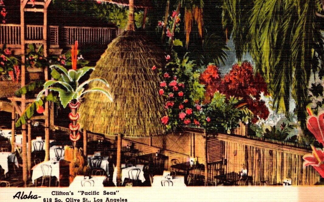 Los Angeles CA-Clifton's Pacific Seas Restaurant Advertising Vintage Postcard