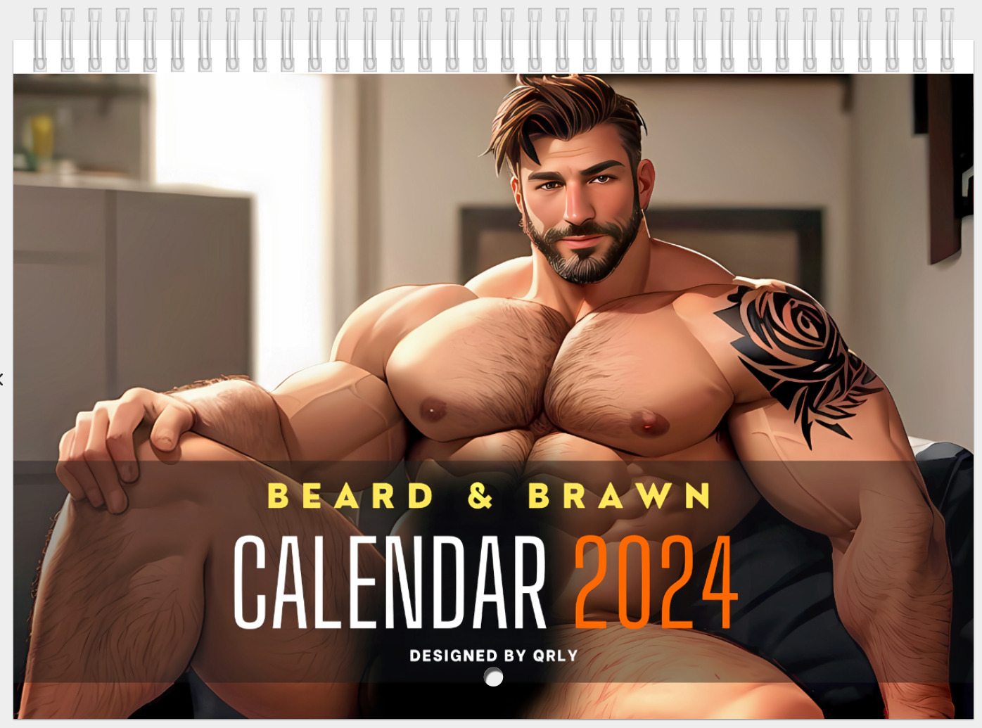 2024 Beard And Brawn Hunks Dilfs Naked Calendar - Muscular Hunks & Daddies 8,5\