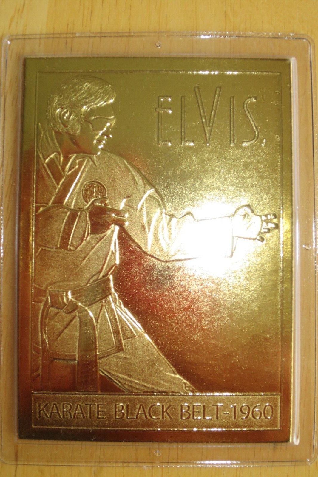 Elvis Presley Danbury Mint-Encased- 22kt Gold Card Karate Black Belt-1960