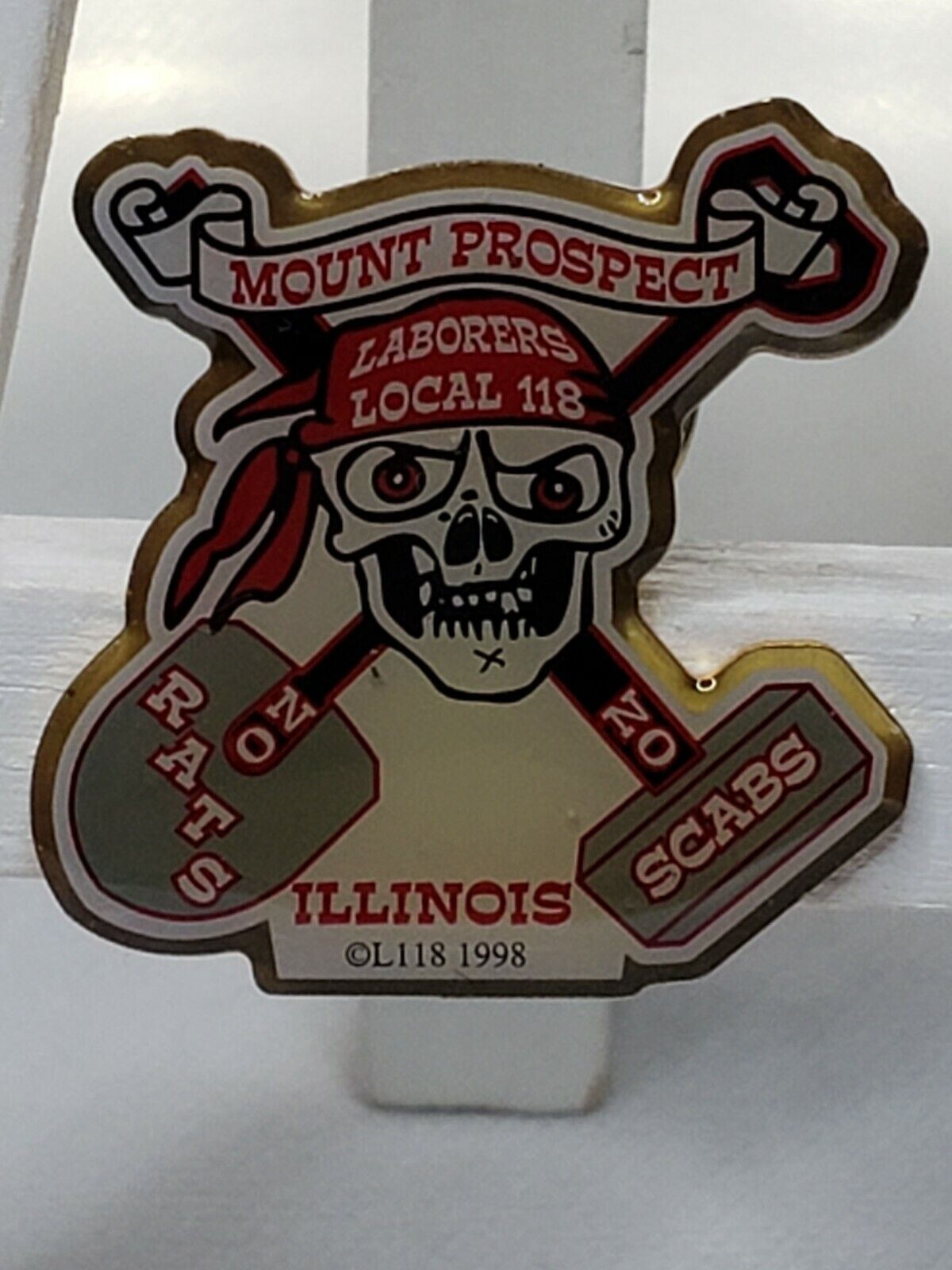 1998 Mount Prospect laborers union Hat Pin
