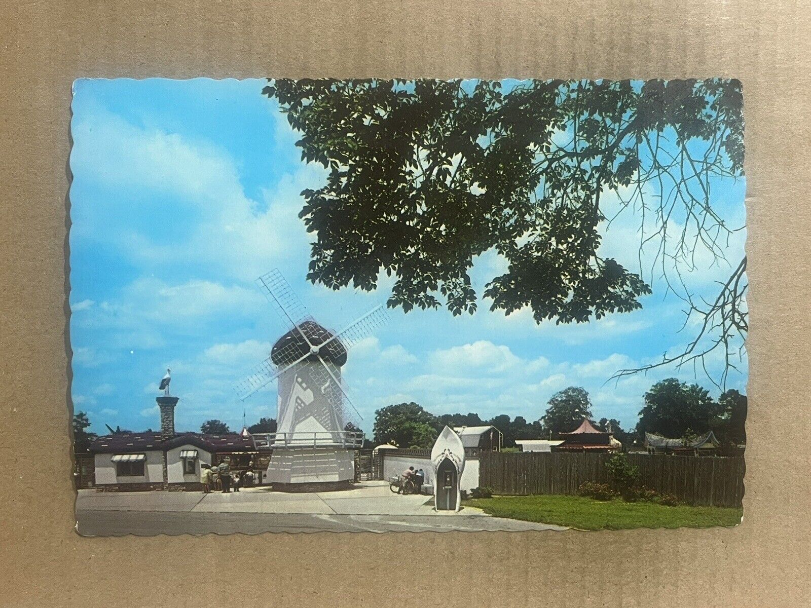 Postcard Indianapolis IN Indiana Zoo Windmill Entrance Gate Vintage PC