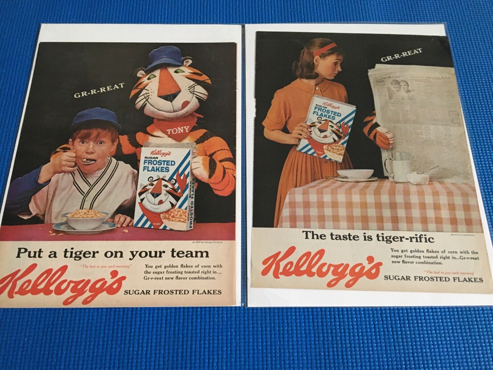 Kelloggs Sugar Frosted Flakes 2 Vintage Magazine Add Advertisement